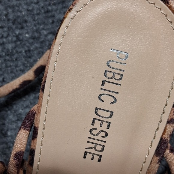 Public Desire Freya Strappy Sandals Animal Print Size  5‎ - Picture 2 of 10